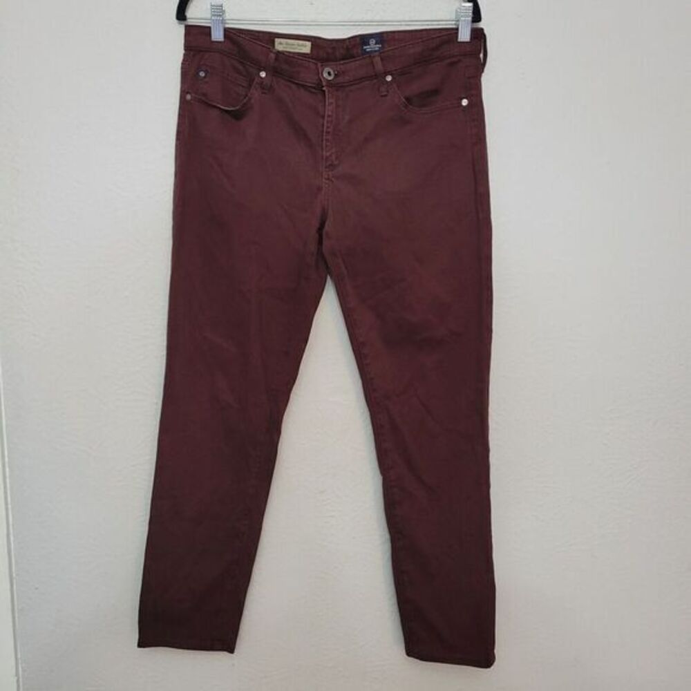 Adriano Goldschmied Pants 31 Stevie Ankle Slim Straigth‎ Leg Burgundy Red